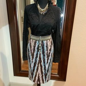 Byron Lars Aurora Sequin Skirt